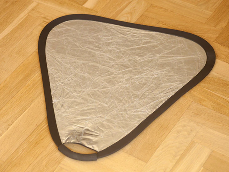 Reflexskärm med handtag silver och guld, lätt