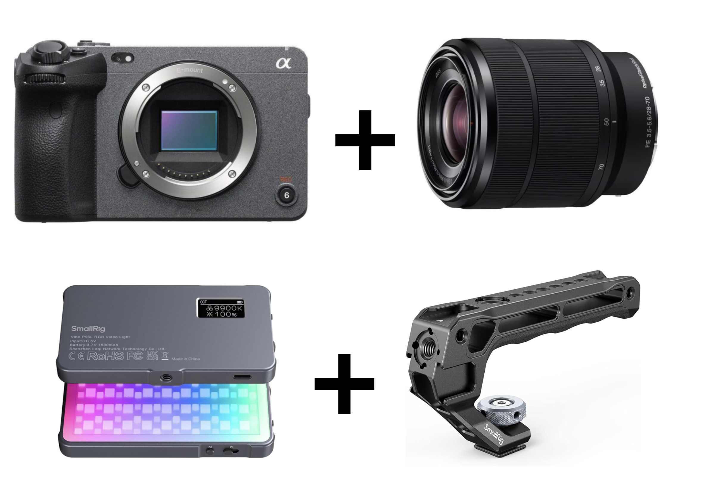 Sony fx30 + sony 28-70mm lens + smallrig handle & rgb light — complete video kit