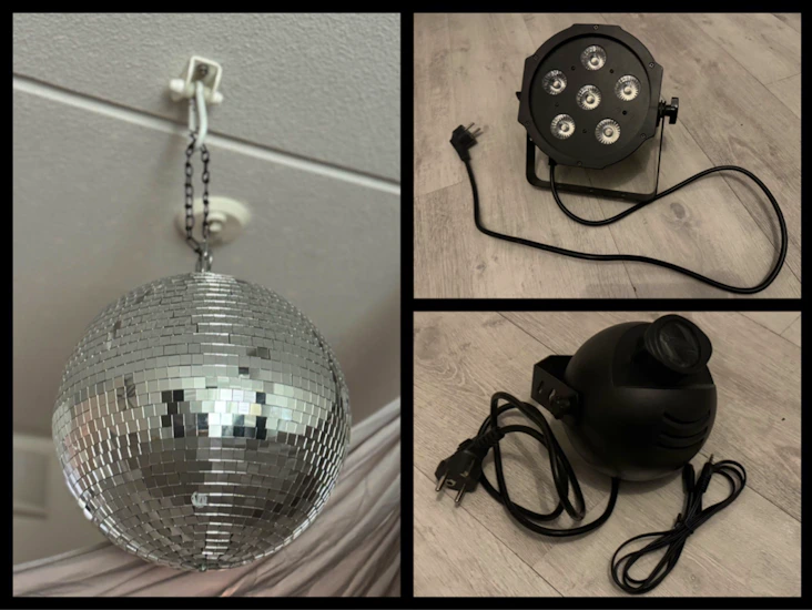 Discopallo +led-valaisin ja strobo