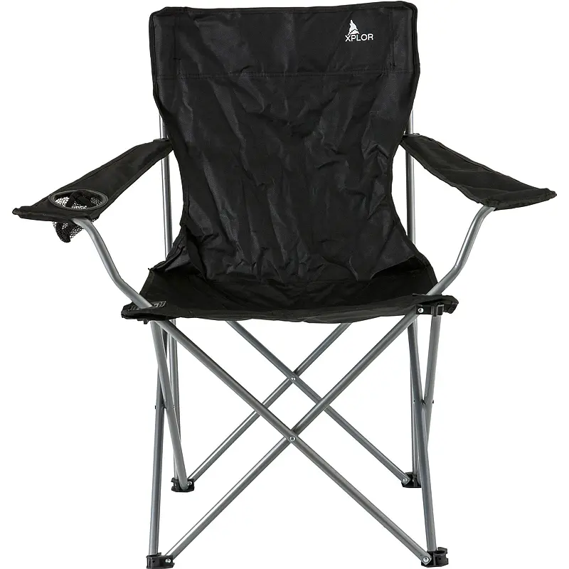 4x sammenleggbar campingstol med drikkeholder