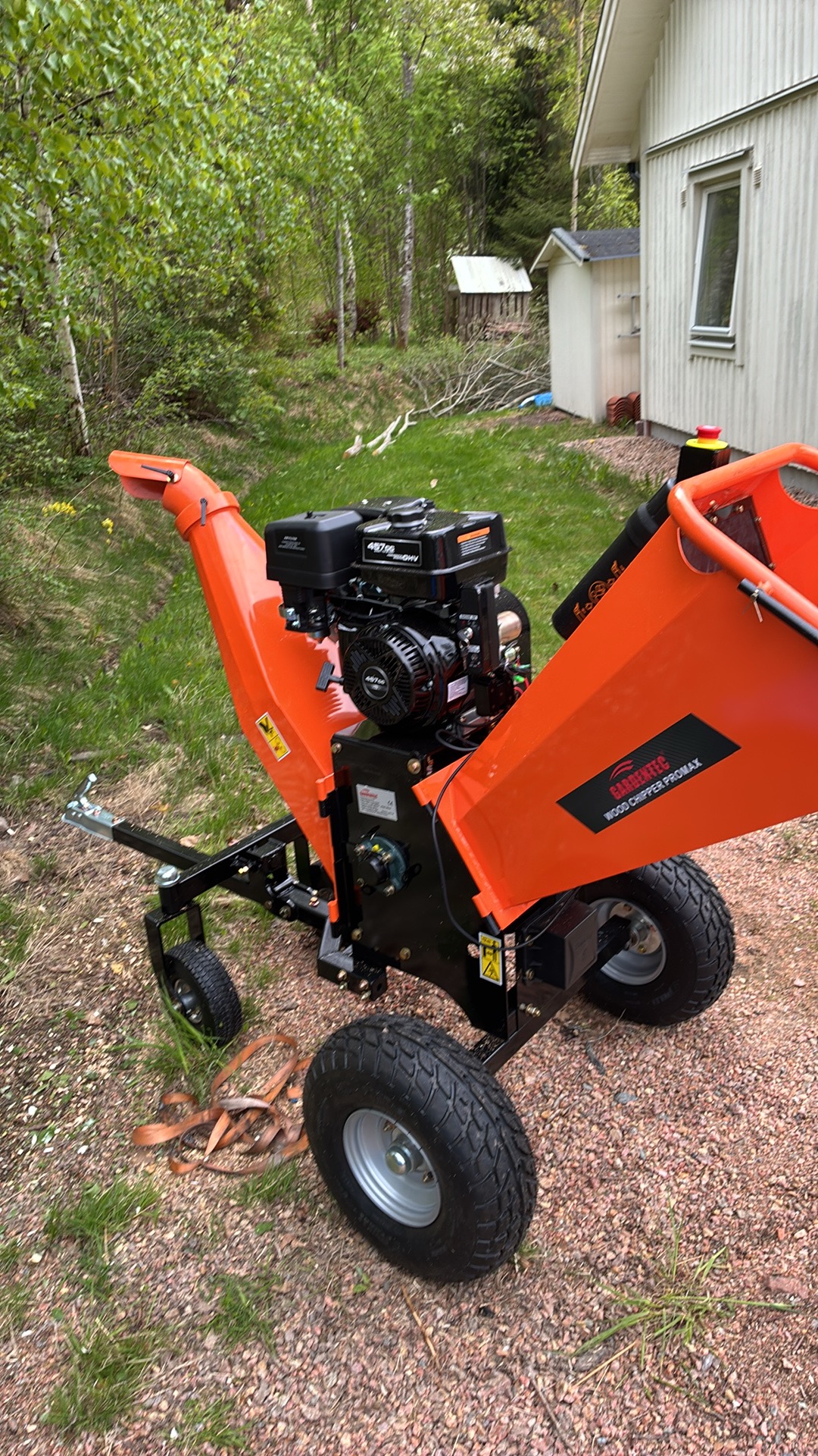 Flismaskin, gardentec promax, 17,5 hk, elstart och batteri