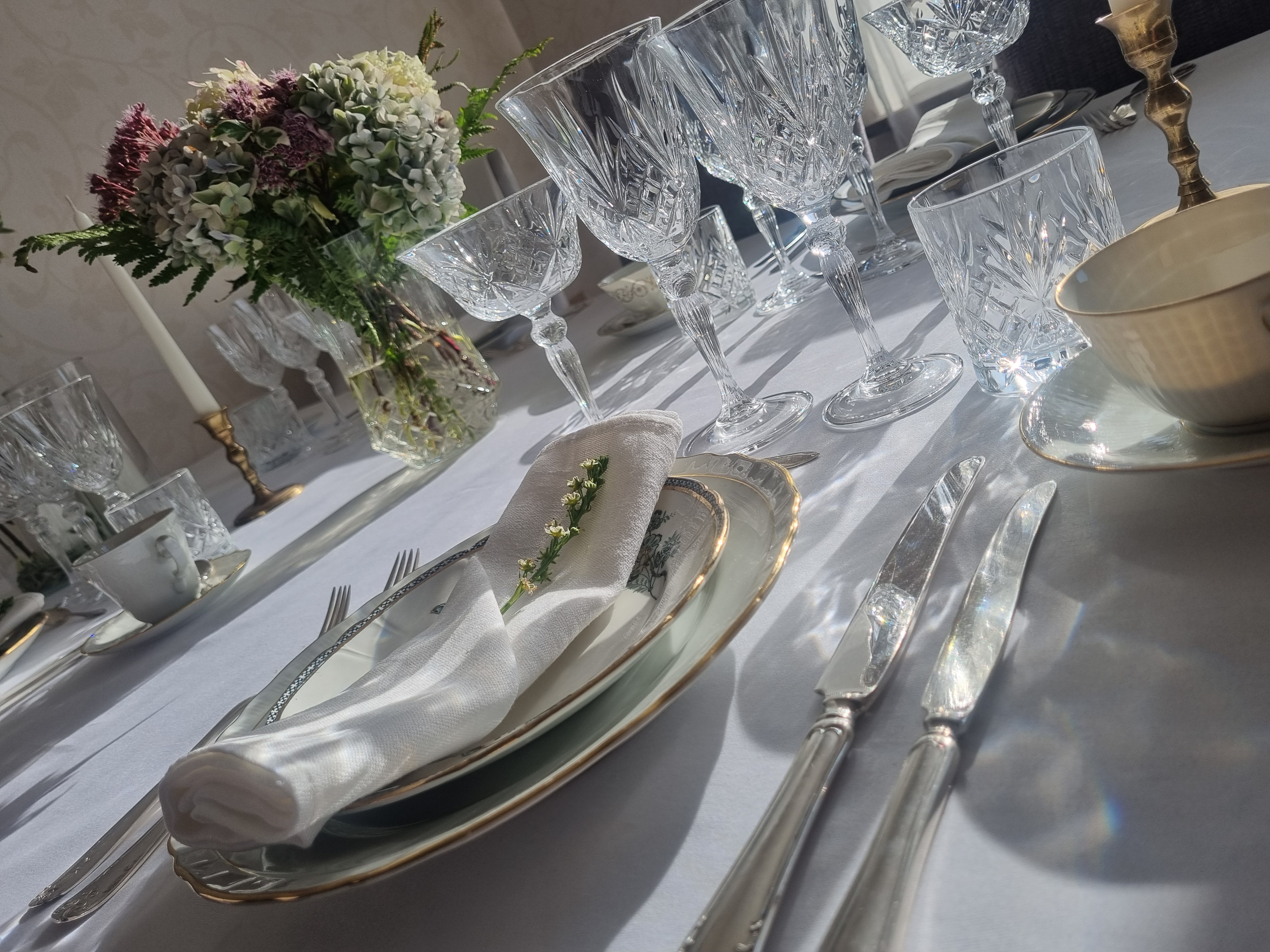 Vintagedukning, paket för 65 personer. 10-12/7