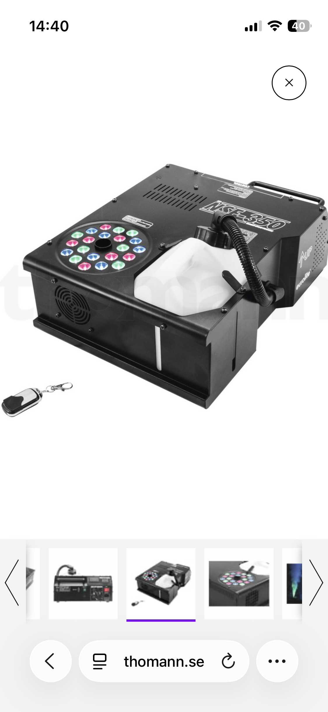 Fjärrstyrd vertikal rökmaskin eurolite nsf-350