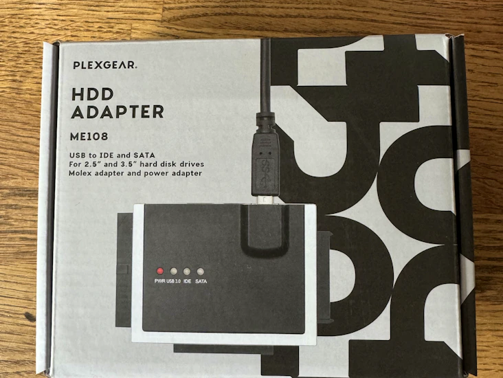 Adapter for dataoverføring fra harddisk