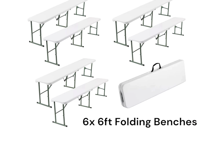 6x folding bench 6ft party event chair benches