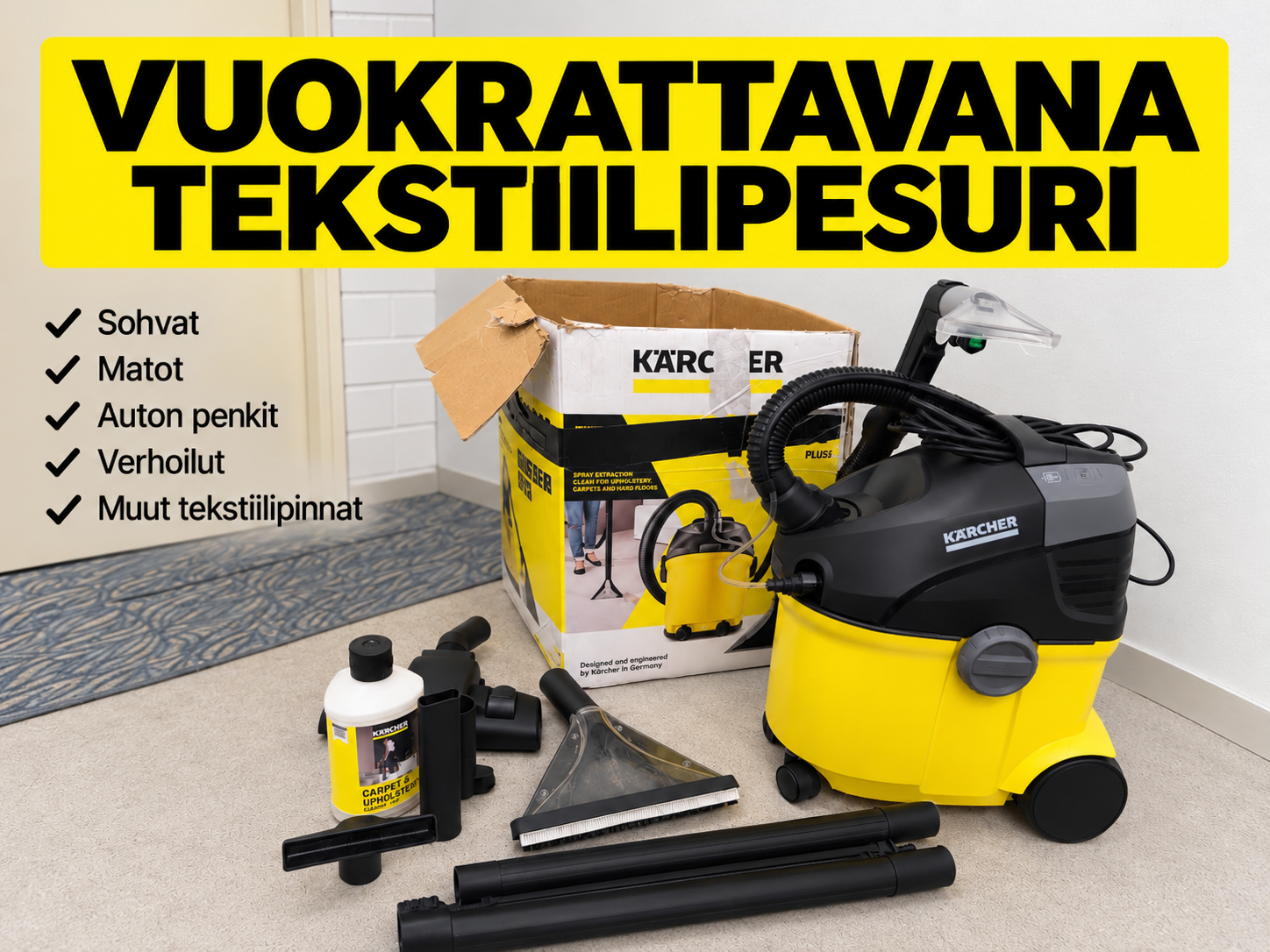 Kärcher tekstiilipesuri + suuttimet