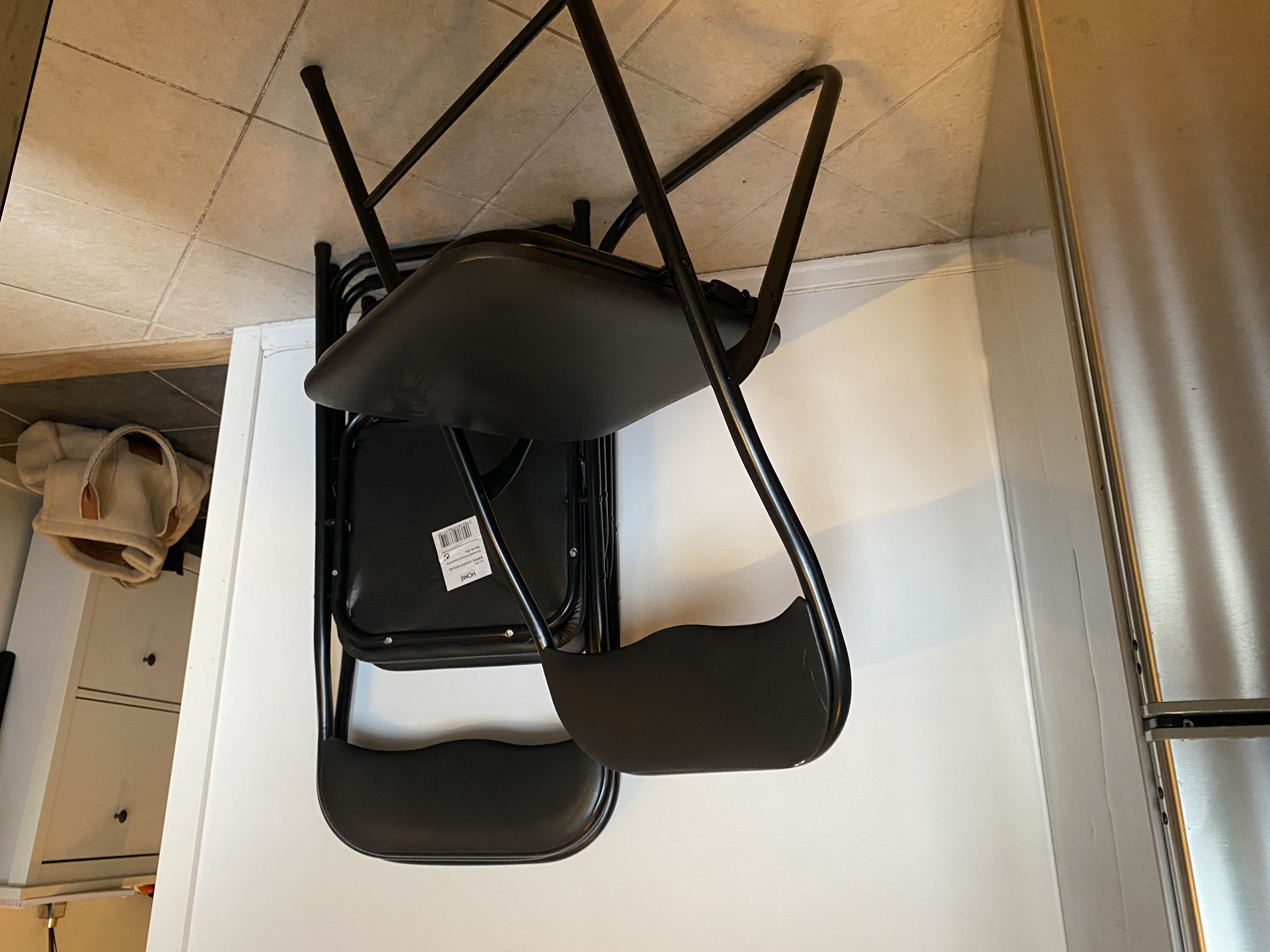 4 klappstoler med skinnpute