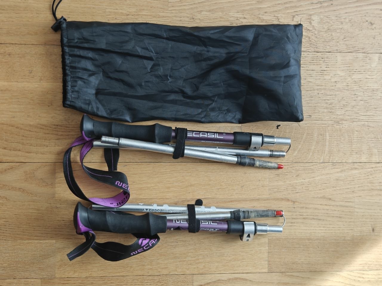 Aluminum foldable hiking poles / trekking poles
