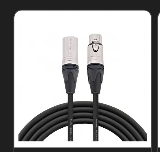 5m black xlr cable neutrik/vandamme
