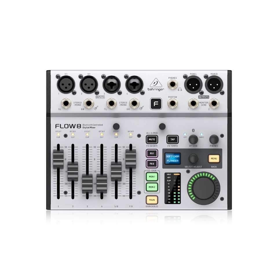 Behringer flow 8 digital audio mixer – bluetooth & app control