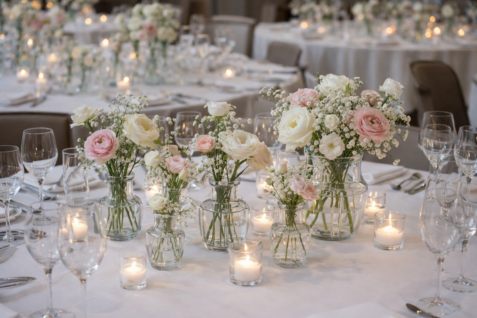 Vaser til bordekorsasjon