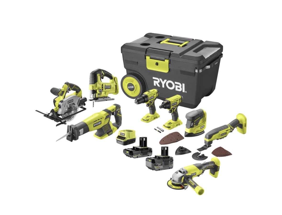 Ryobi one+ verktøysett – 8 batteridrevne verktøy! 
