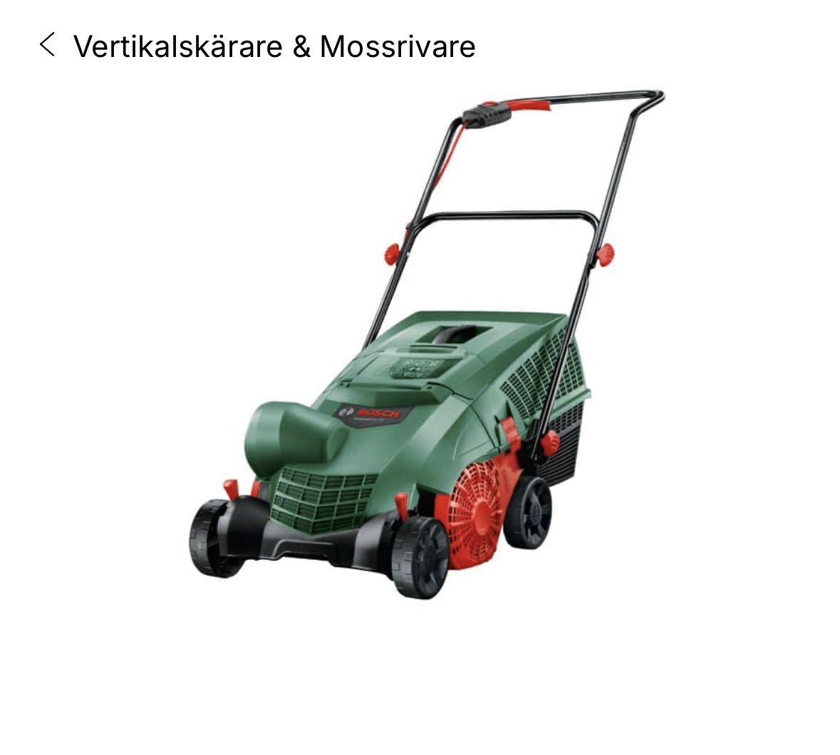 Vertikalskärare/mossrivare bosh eldriven