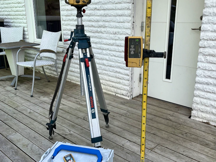 Rotationslaser topcom med ställbar fjärrkontroll