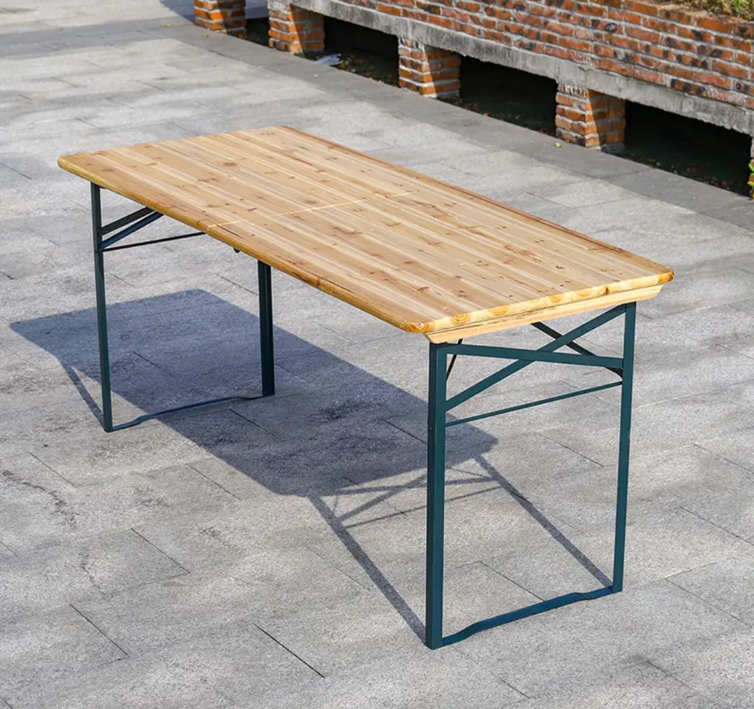2 x quality folding wooden tables suitable for outdoors 