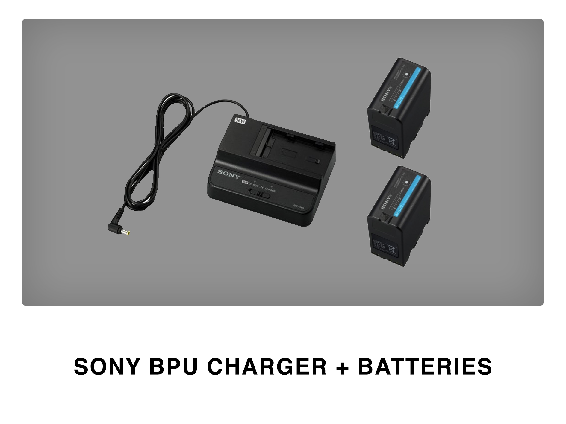 Sony bpu charger + 2 bpu35 batteries