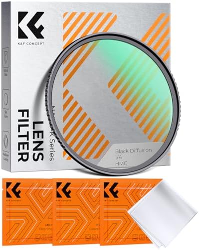 62mm black diffusion filter 1/4 hmc, nano-k series, k&f concept