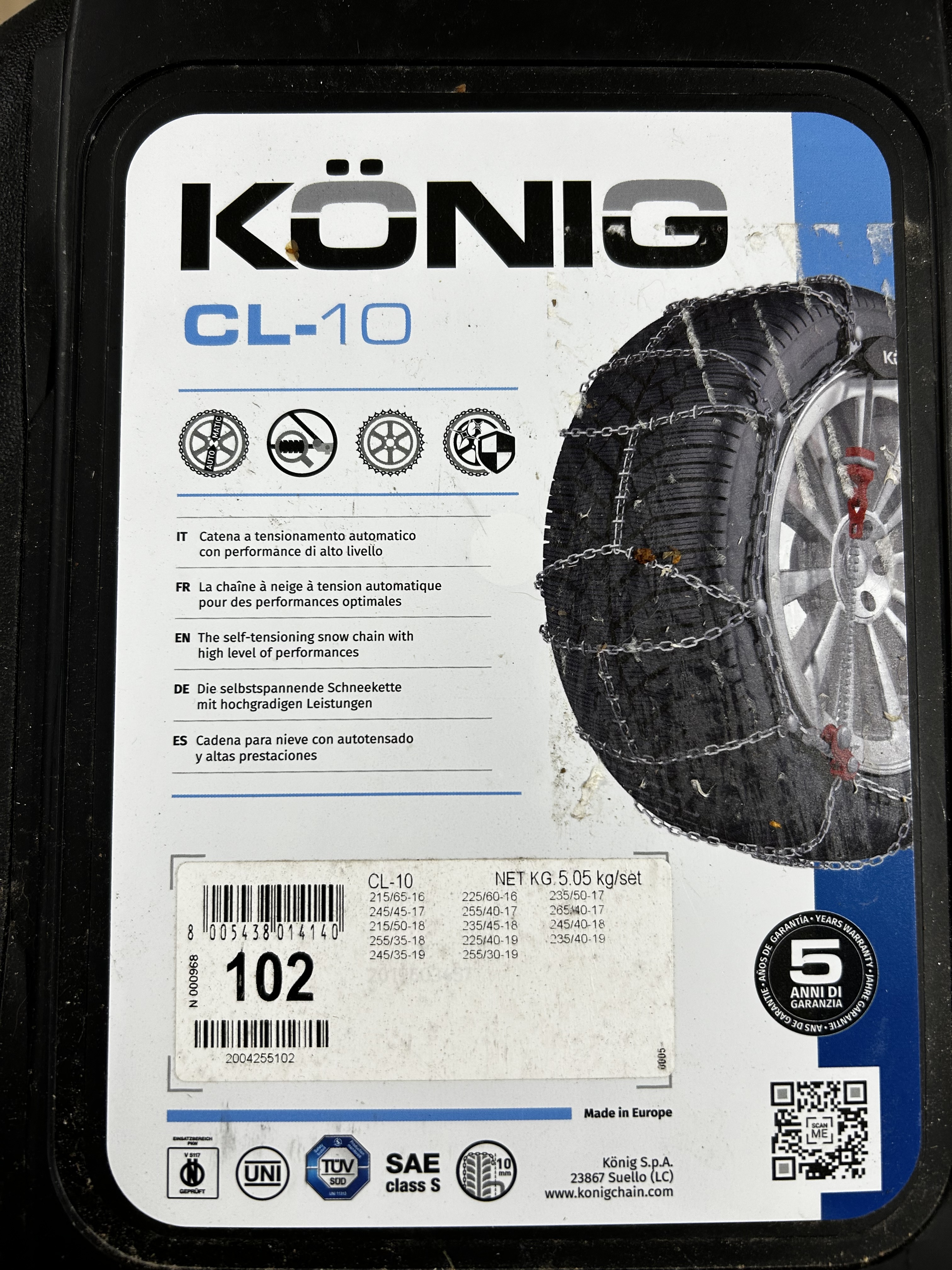 Snökedjor könig cl-10 (stl 102) – perfekta för tesla model 3