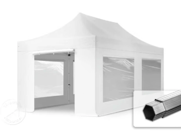 Partytält bord stolar och porslin