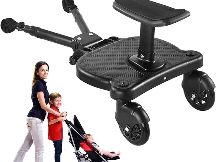Buggy board with seat and standing toddlers stroller