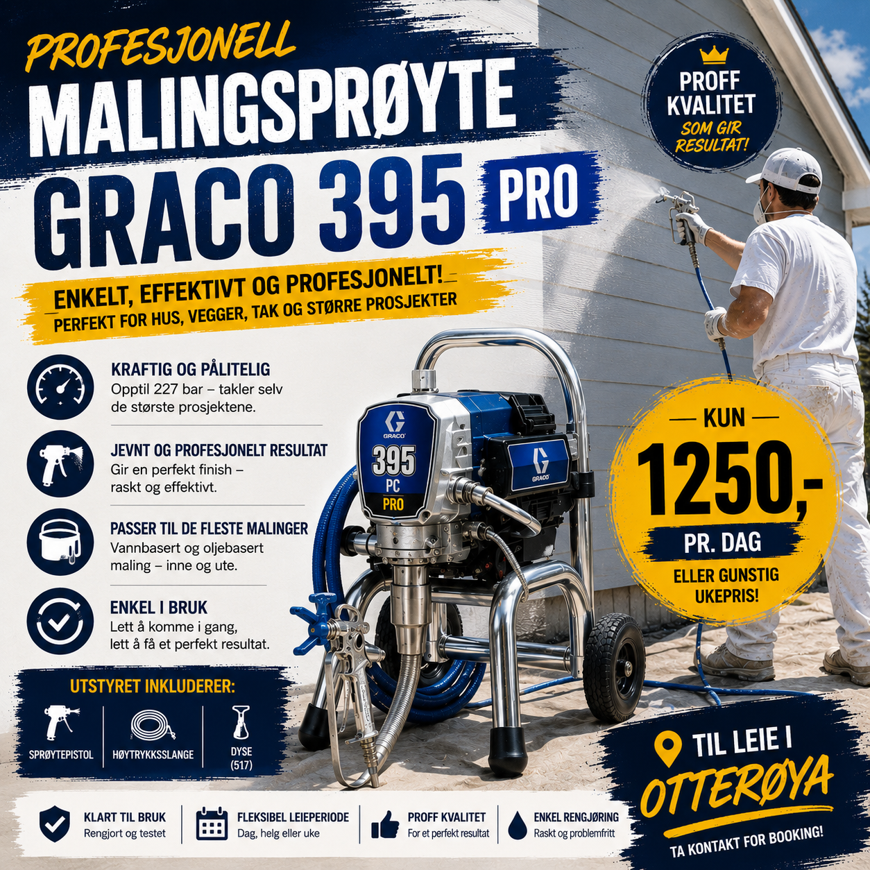 Graco 395 pro airless malingssprøyte – profesjonell kvalitet