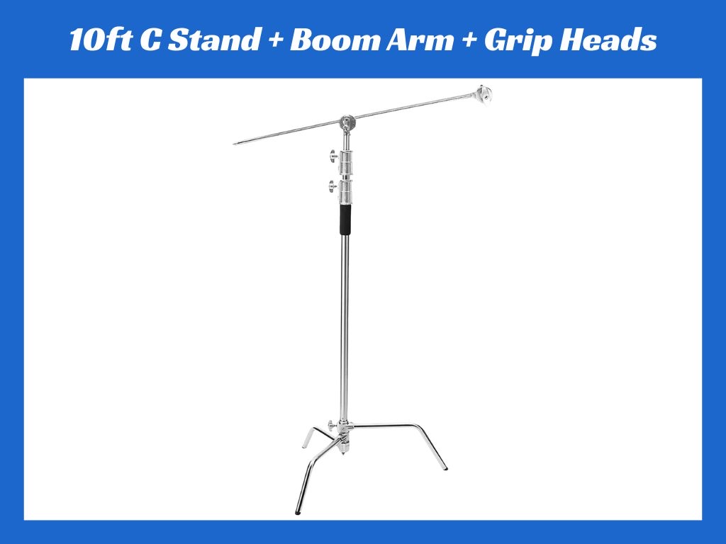 10ft c stand + boom arm + grip heads