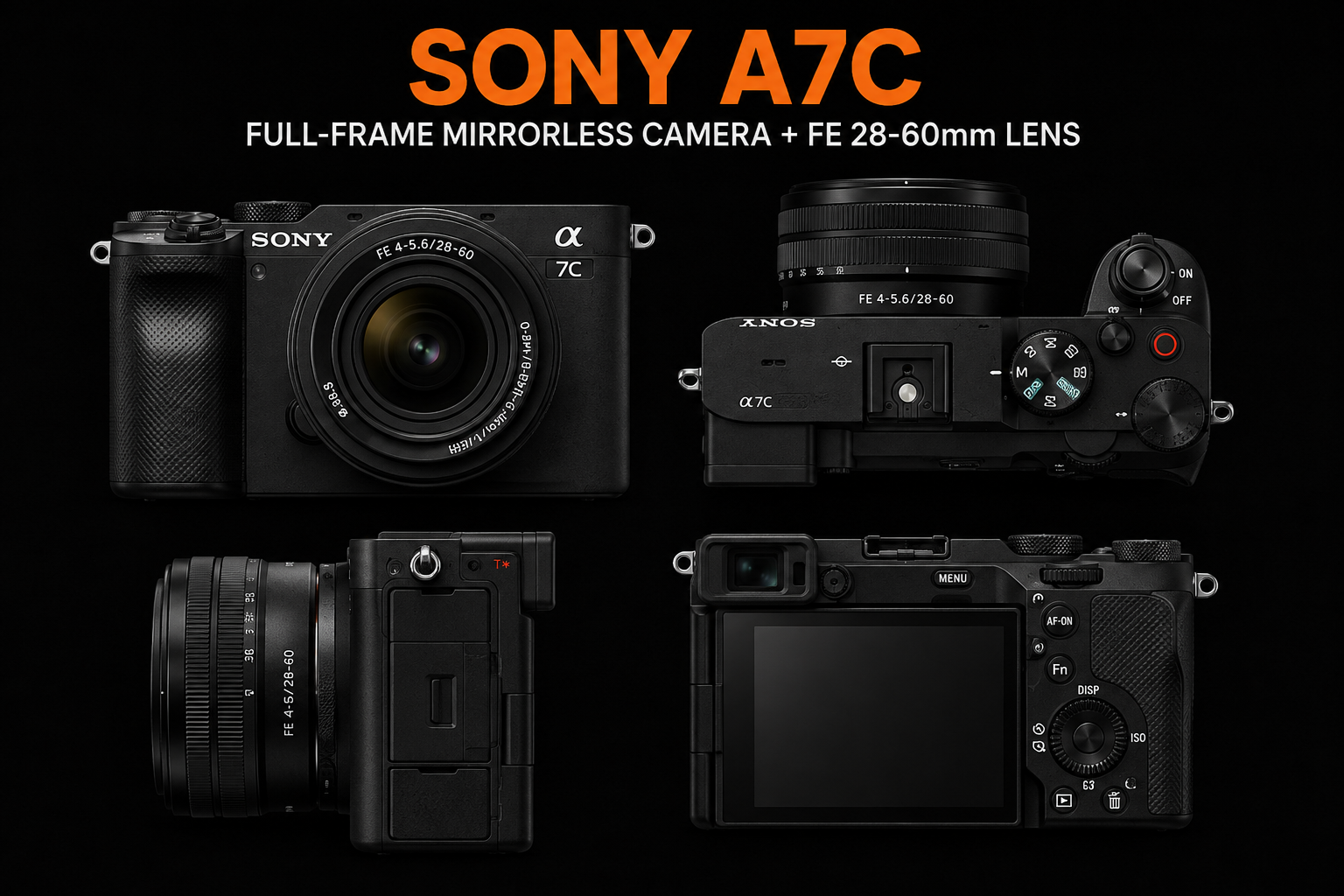 Sony a7c full frame camera with sony fe 28-60mm f4-5.6 lens