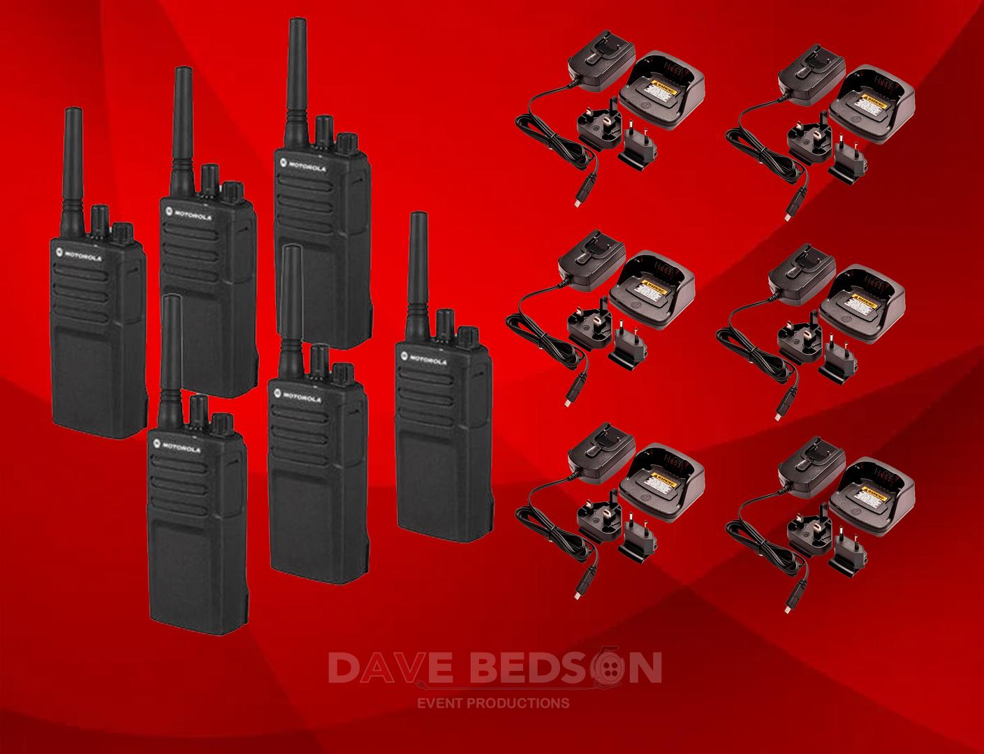 Motorola xt420 x6 - 6 pack of walkie talkie radios