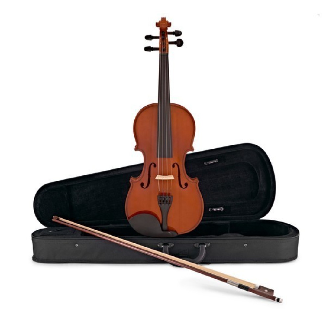 Fiol (4/4 full) med fodral, stråke och harts.