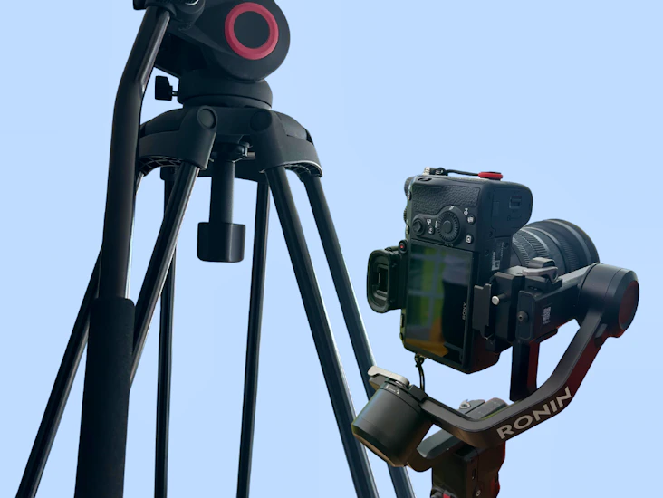 Camera + lens + tripod + gimbal