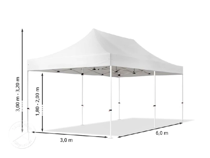 3x6 m snabbtält, utan väggar