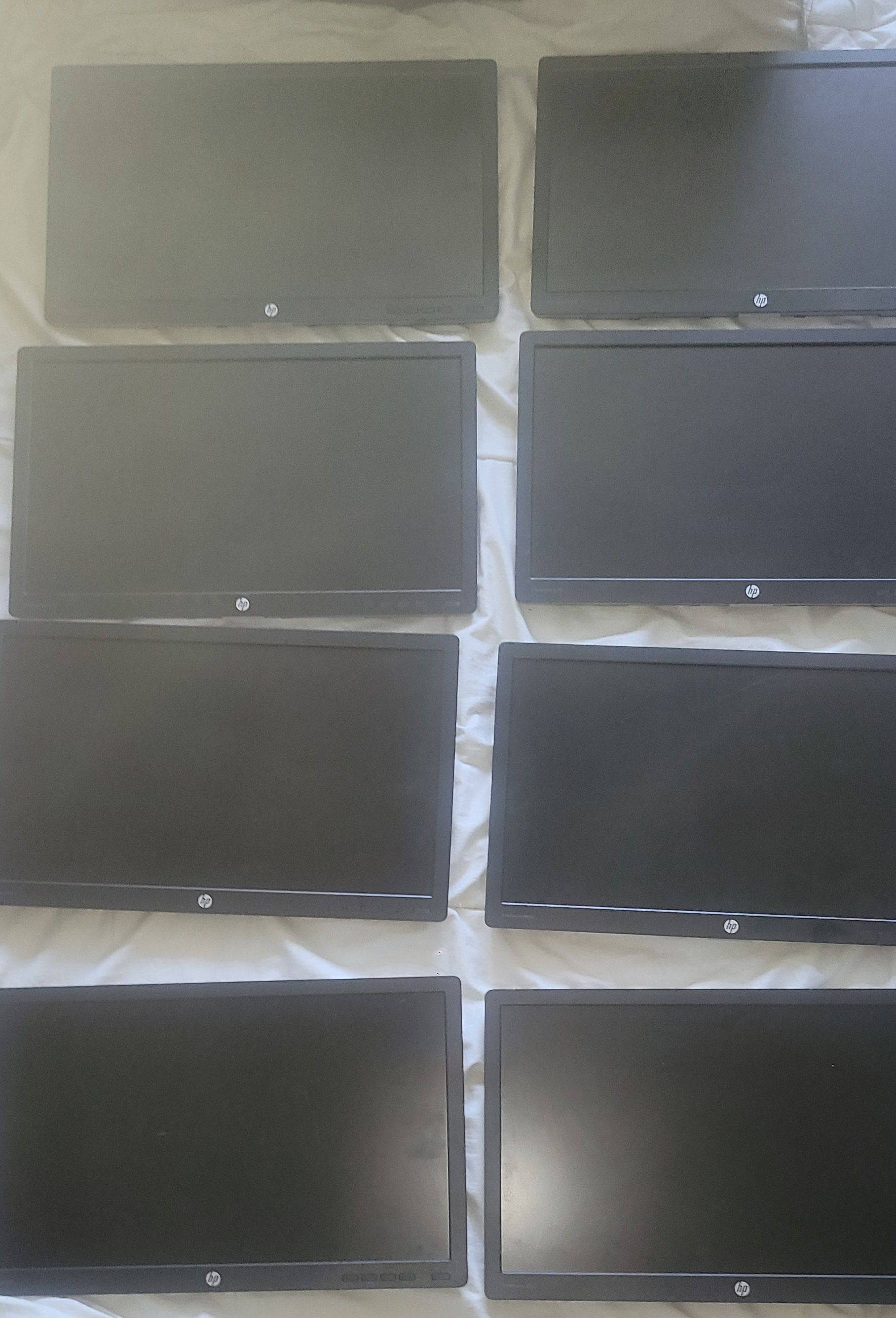 Selection of monitors & desk mounted stands 