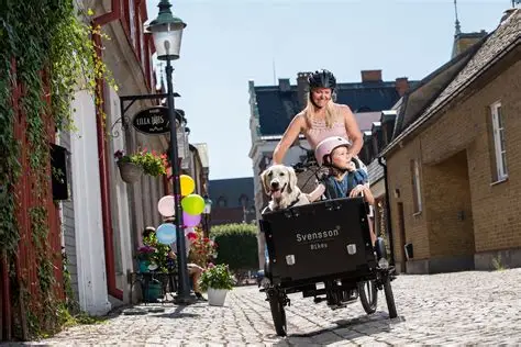 Elektrisk lådcykel – svensson family cargo – perfekt för barn & strand 🚲🌊