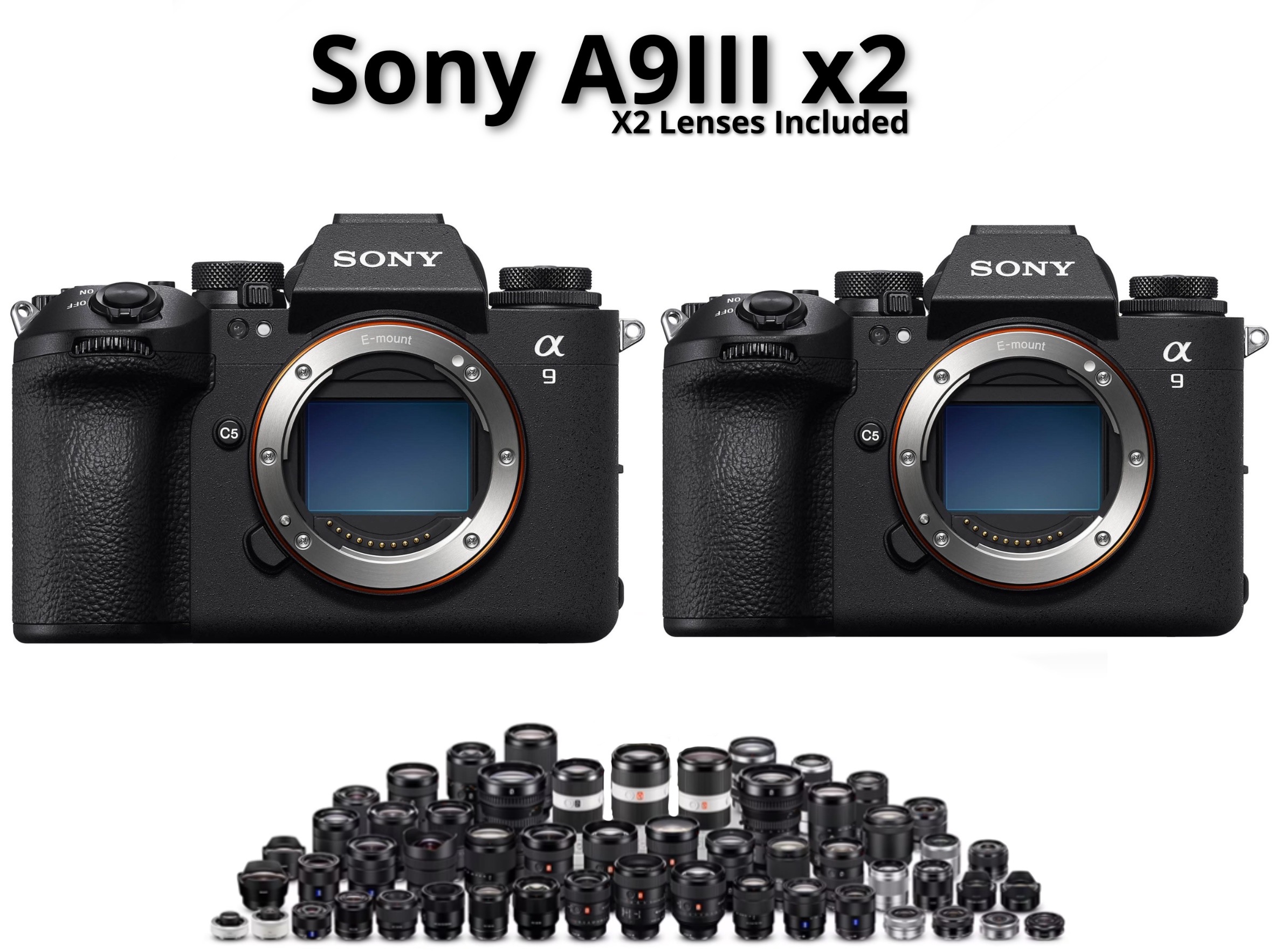 Sony a9iii body x2  + two sony lenses ( sony a9miii )