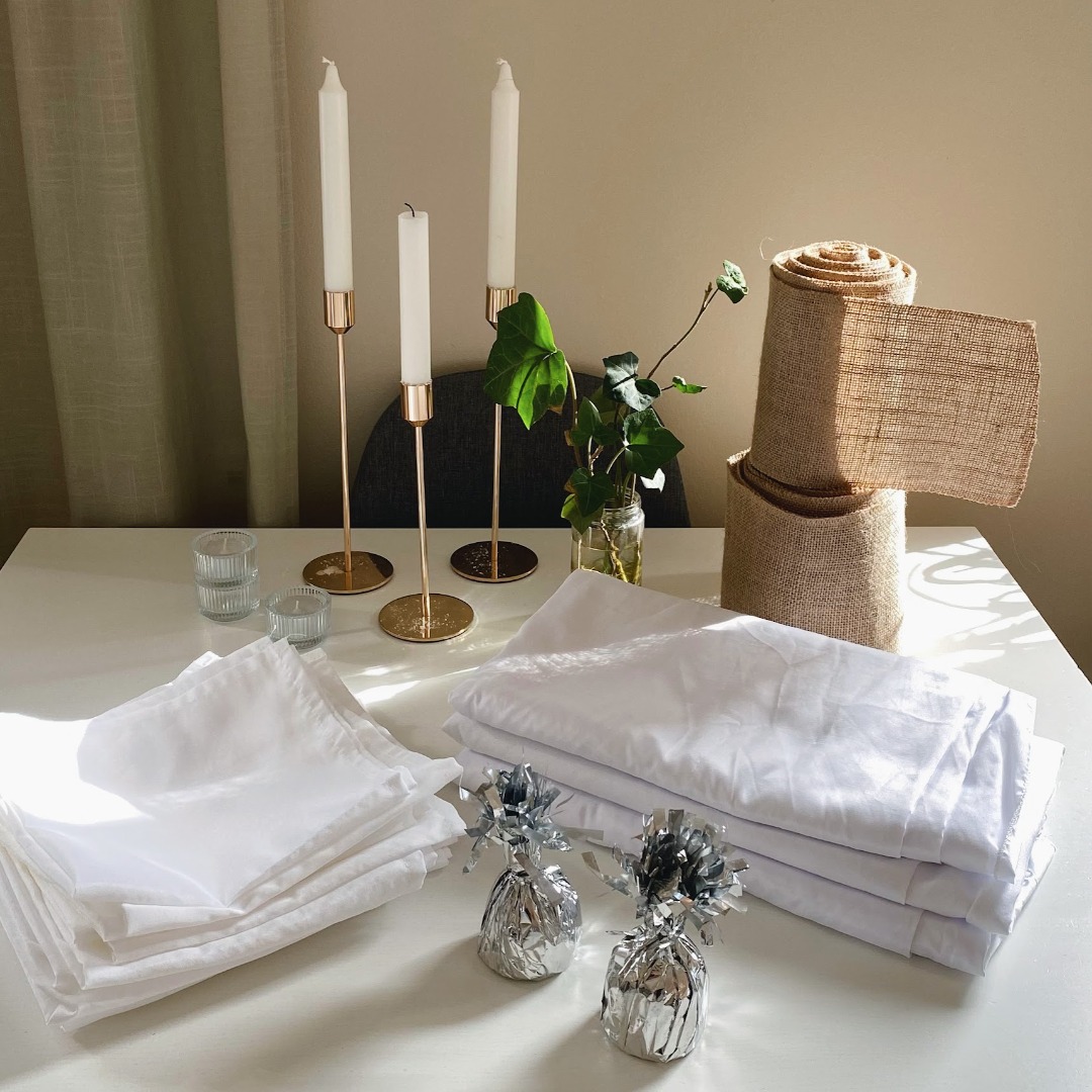 Komplett kit dekor/dukning av bröllop/fest!