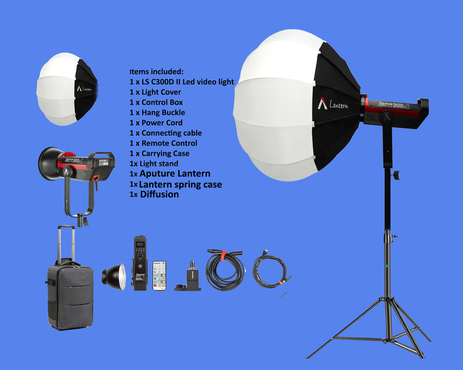 Aputure 300d mark ii + aputure lantern softbox 