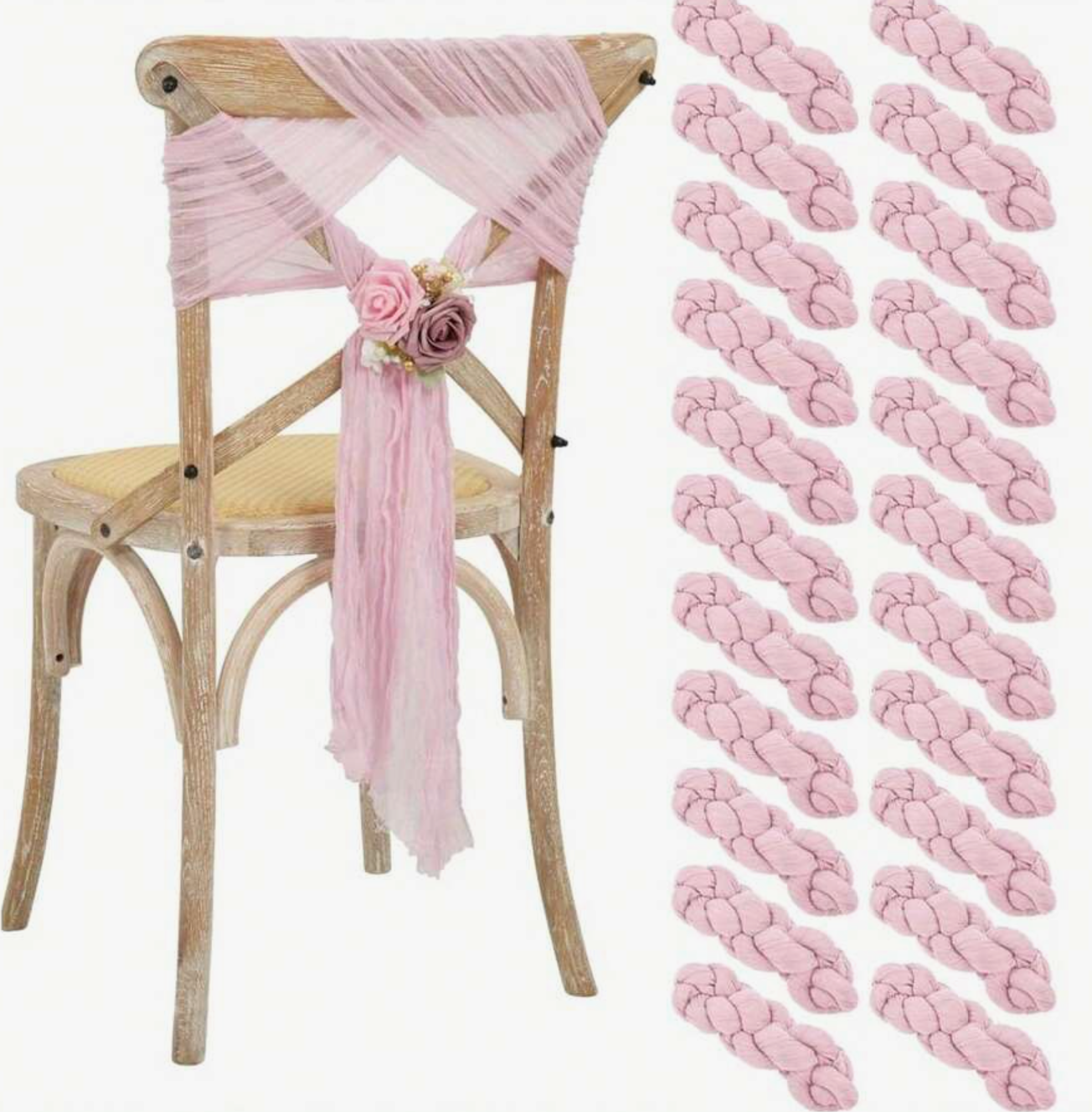 Cheesecloth chair sashes 