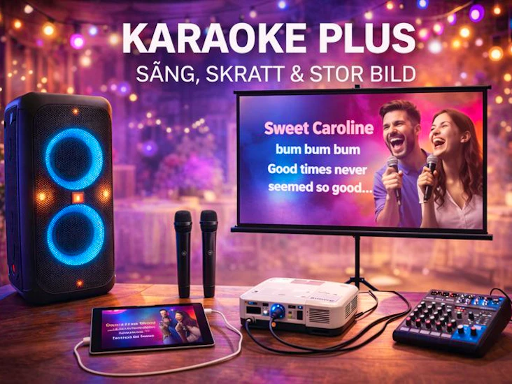 Karaoke plus – mickar, hötalare & stor bild