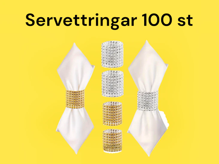 Servettringar 100 st i silver eller guld