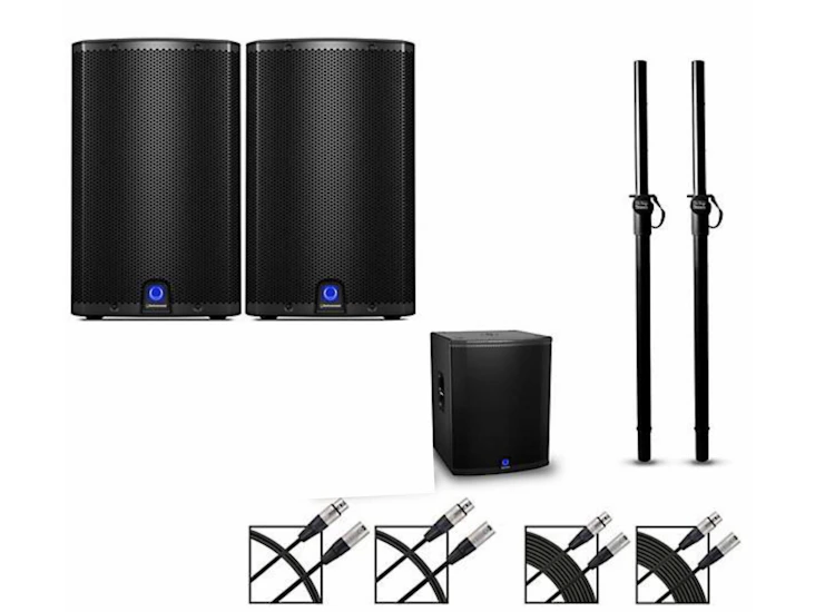 Turbosound pa-system med 2 topper og 1 subwoofer