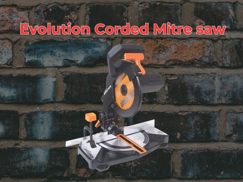 Evolution 1200w 240v 210mm corded compound mitre saw r210cms