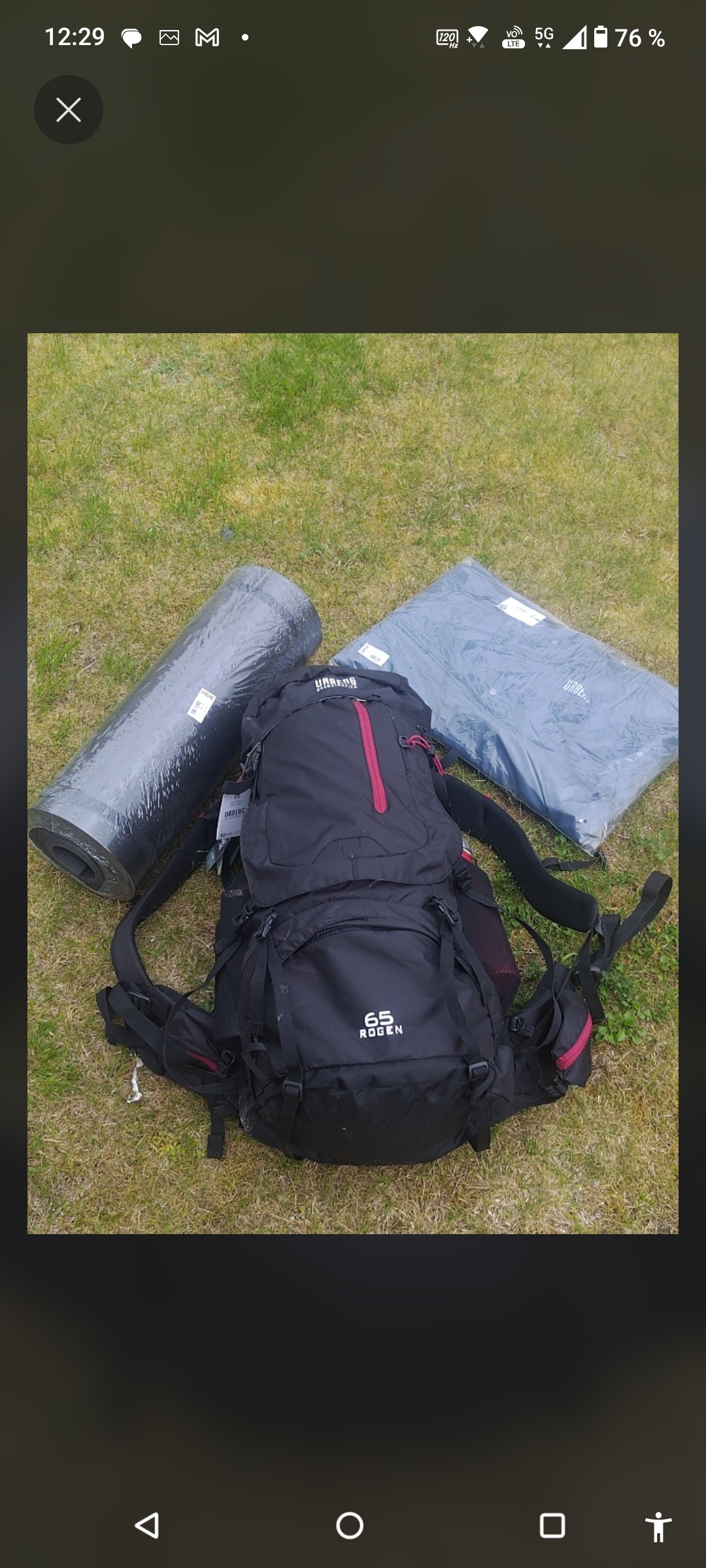 Komplett & helt nytt vandringspaket (65l ryggsäck, sovsäck, liggunderlag m.m.)