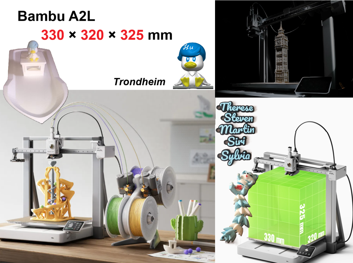 3d-printing på bestilling – bambu lab a2l (ekstra stort byggevolum)