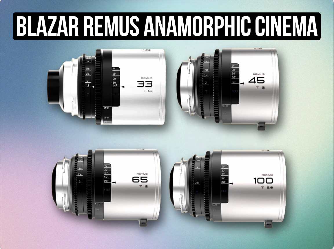 Blazar remus anamorphic cinema prime full frame silver flare lens set 4x for pl, ef, e , x, l , rf mount cannon and sony compatible arri pl mount native 