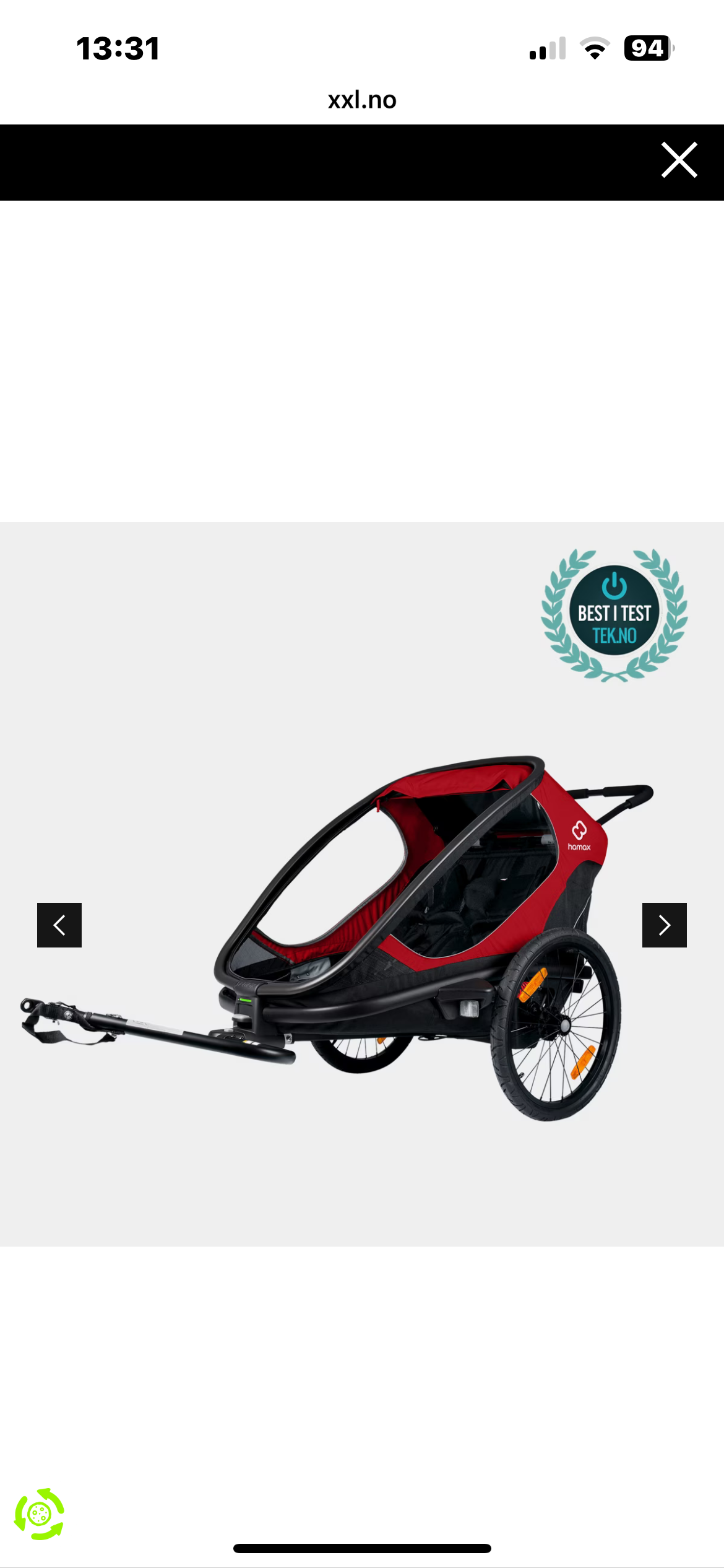 Hamax outback dobbel sykkelvogn