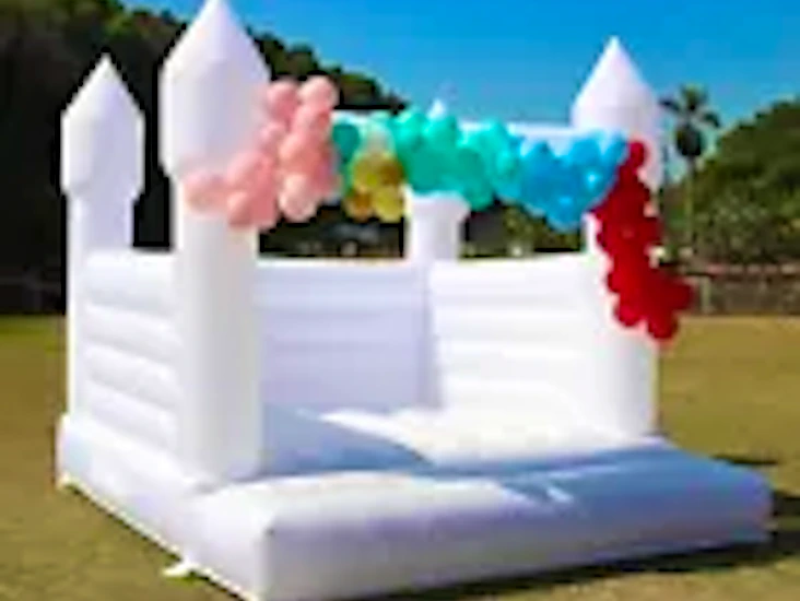 White out door bouncy castle