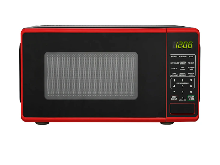 Mainstays 0.7 cu ft countertop microwave oven, 700 watts, red
