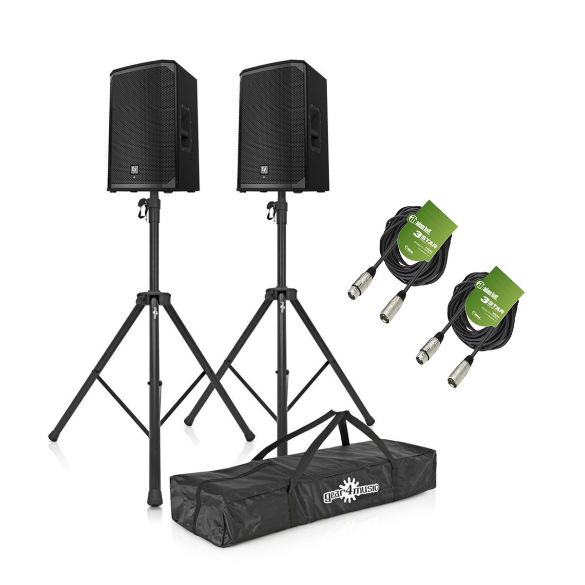 Ev ekx-12p active pa speakers (pair) – stands, covers & cables included
