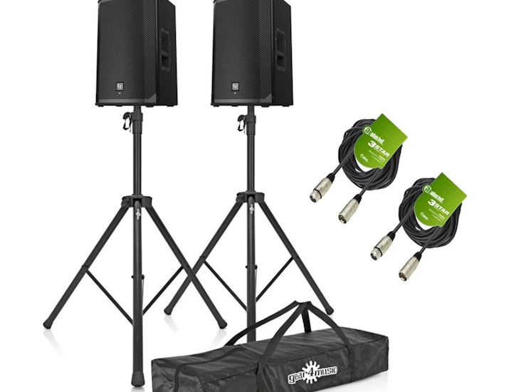 Ev ekx-12p active pa speakers (pair) – stands, covers & cables included