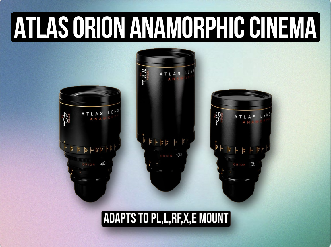 Atlas orion anamorphic cinema lens set 40,65,100mm 2x blue flare pl mount 